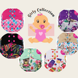 Part Time Pack - 6 Pack Double Gusset ELF diaper Pocket nappies with 12 bamboo inserts