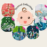 Part Time Pack - 6 Pack Double Gusset ELF diaper Pocket nappies with 12 bamboo inserts